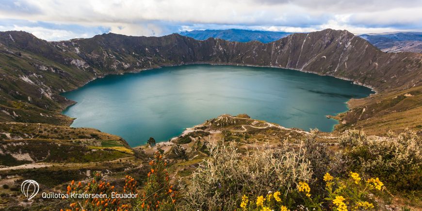 Quilotoa-Kratersee in Ecuador